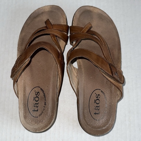 Taos Tan Leather Perfect Flip Flip Sandals - Picture 10 of 12